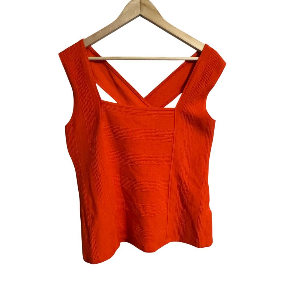 Maeve Crossback Textured Orange Tank Large NEW